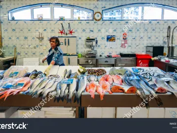 Stock Photo Cascais Portugal June Th Wide Angle View Of Fresh Local Fish In The Village Market In 1118134835